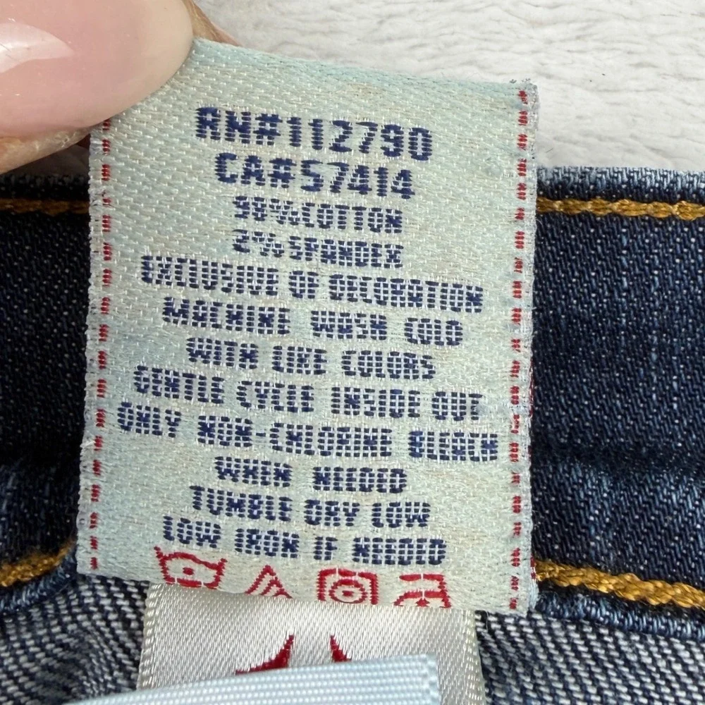 True Religion Rocco Slim Jeans Mens 33x34.5  Dark Wash Denim Stretch Made in USA